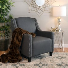 Dark Grey Davenport Fabric Armchair